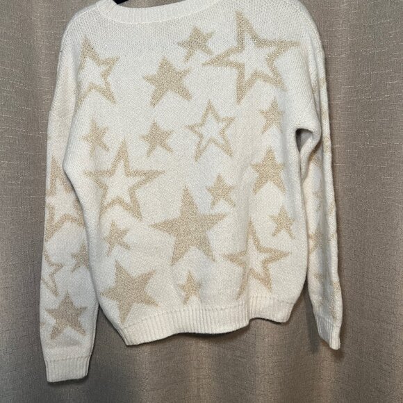 Ecote Sweater with Metallic Gold Stars Size L - Picture 11 of 11
